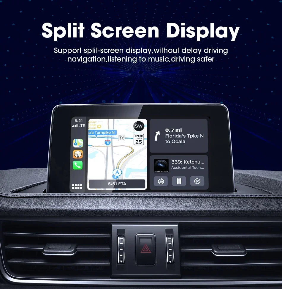 “Transform Your Drive: Mini Box Wired to Wireless CarPlay & Android Auto Adapter”