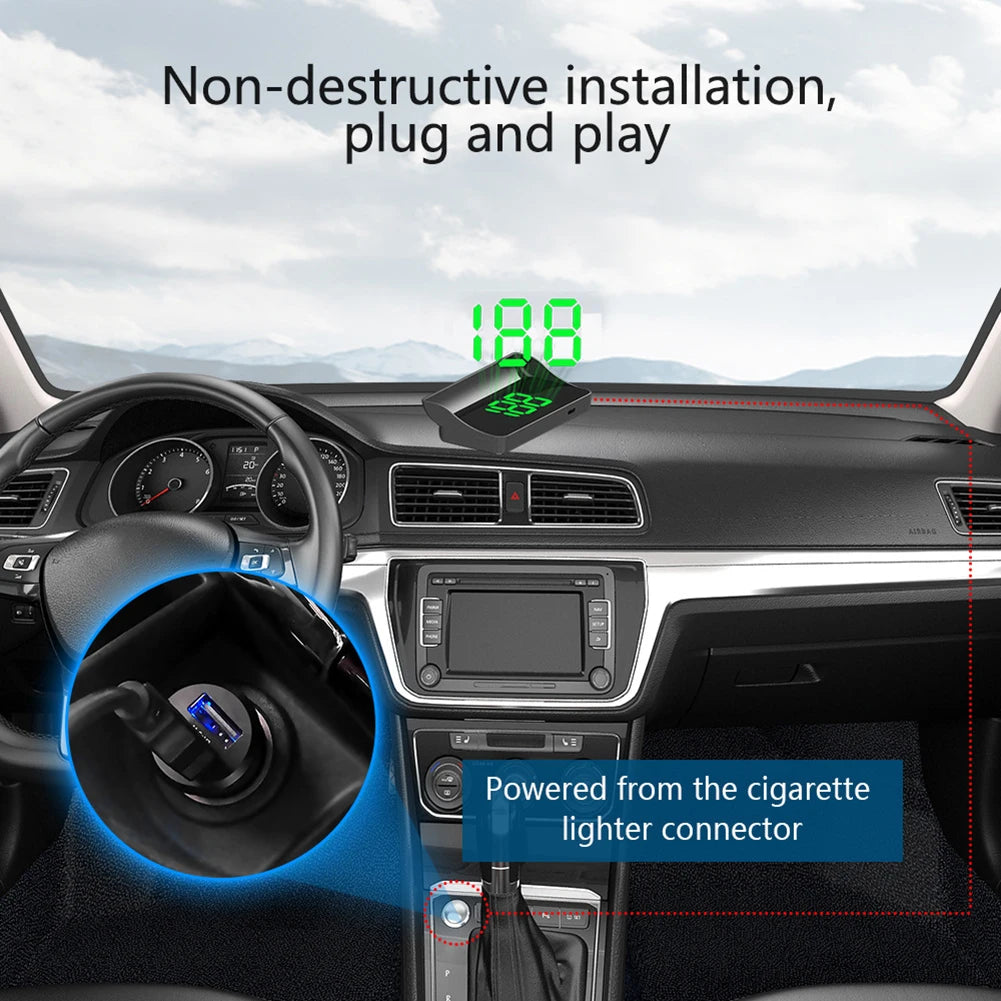 “Drive Smart: Digital Speed HUD GPS Head-Up Display”