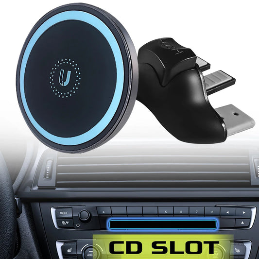 “Secure & Stylish: Magnetic Phone Holder for Car CD Slot”